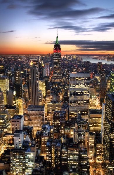 'Downtown is where it's at' United States, New York, Empire State Building, View From the Top of the Rock